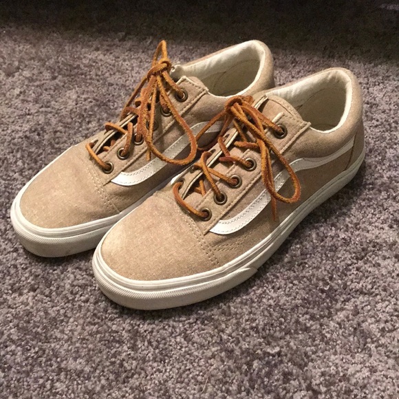 tan vans with leather laces